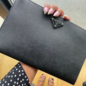 Prada black clutch